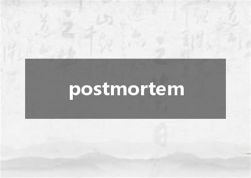 postmortem是什么意思