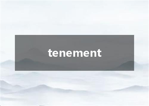 tenement是什么意思