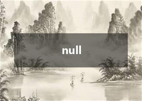 null是什么意思