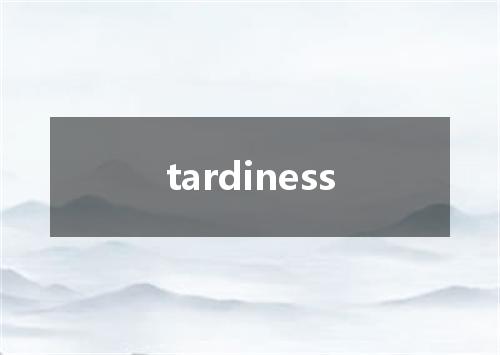 tardiness是什么意思