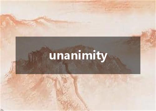 unanimity是什么意思