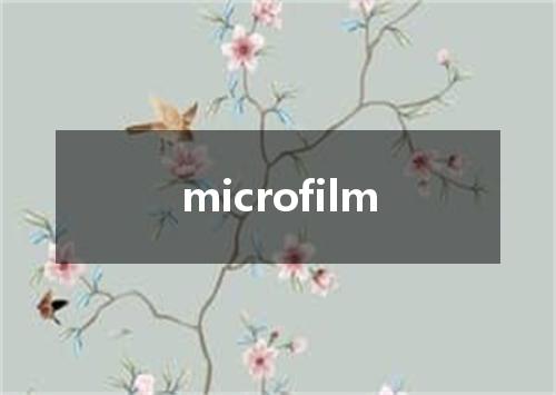 microfilm是什么意思