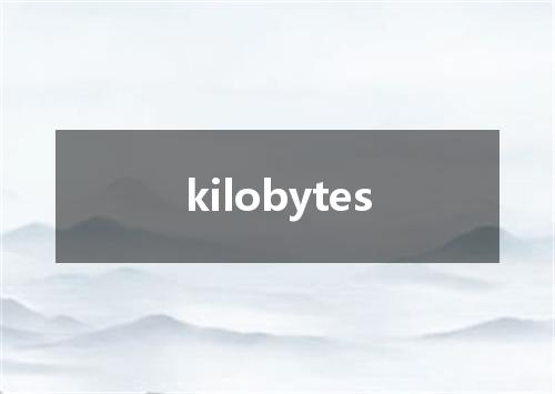 kilobytes是什么意思