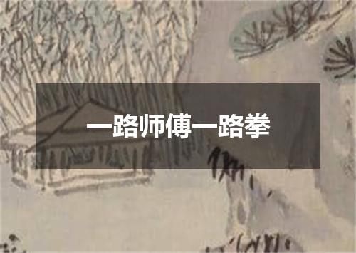 一路师傅一路拳