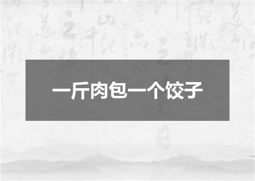 一斤肉包一个饺子