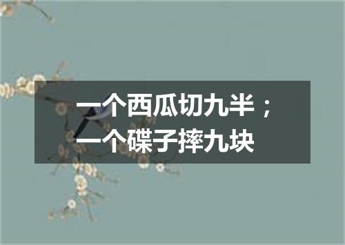 一个西瓜切九半；一个碟子摔九块