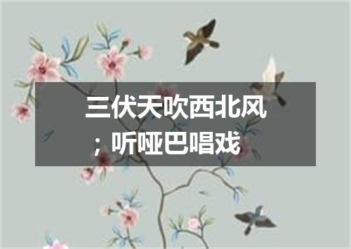 三伏天吹西北风；听哑巴唱戏