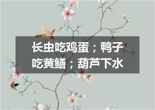 长虫吃鸡蛋；鸭子吃黄鳝；葫芦下水