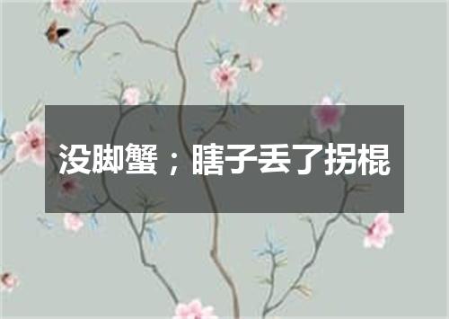 没脚蟹；瞎子丢了拐棍