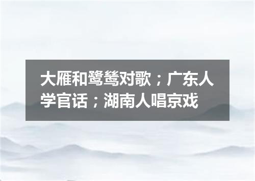 大雁和鹭鸶对歌；广东人学官话；湖南人唱京戏