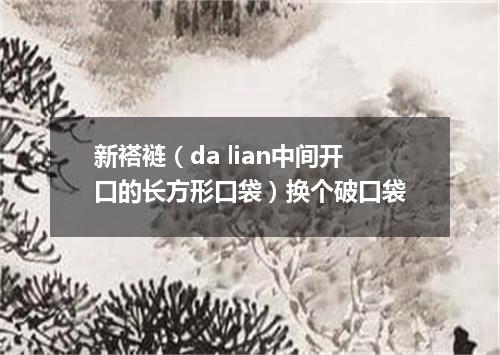 新褡裢（da lian中间开口的长方形口袋）换个破口袋