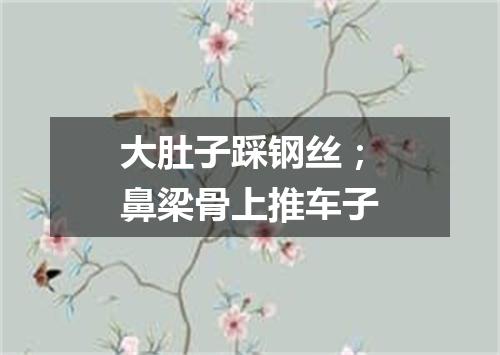 大肚子踩钢丝；鼻梁骨上推车子