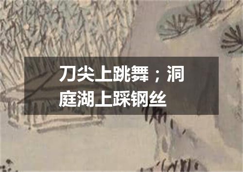 刀尖上跳舞；洞庭湖上踩钢丝