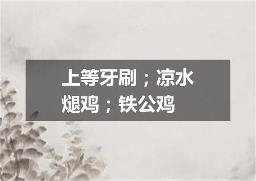 上等牙刷；凉水煺鸡；铁公鸡