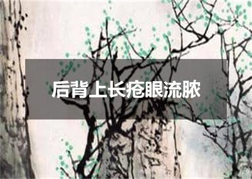 后背上长疮眼流脓