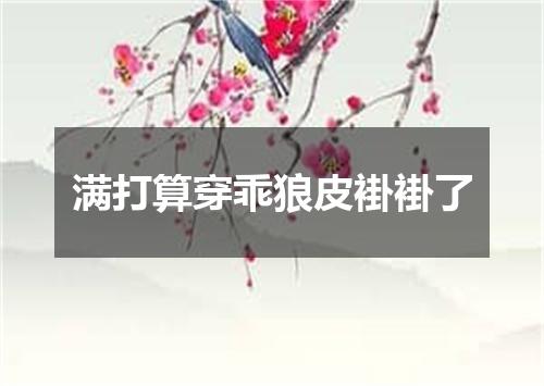 满打算穿乖狼皮褂褂了