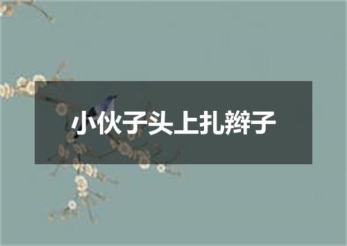 小伙子头上扎辫子