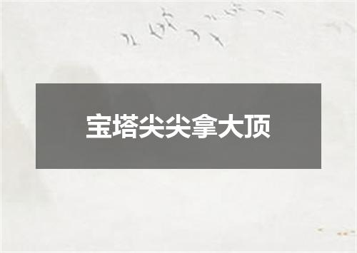 宝塔尖尖拿大顶