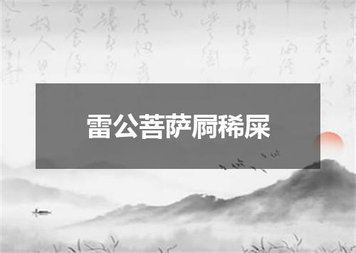 雷公菩萨屙稀屎