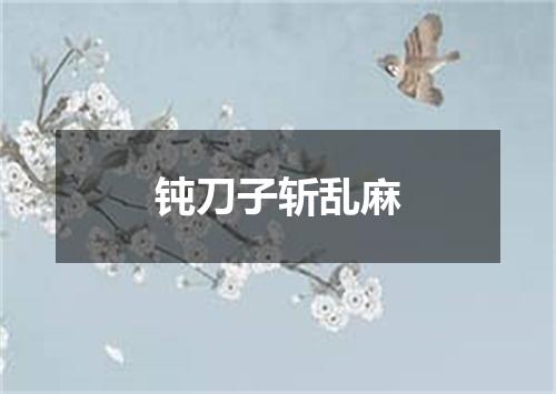 钝刀子斩乱麻