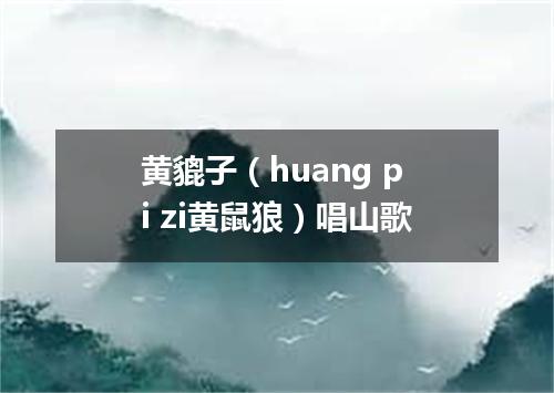 黄貔子（huang pi zi黄鼠狼）唱山歌