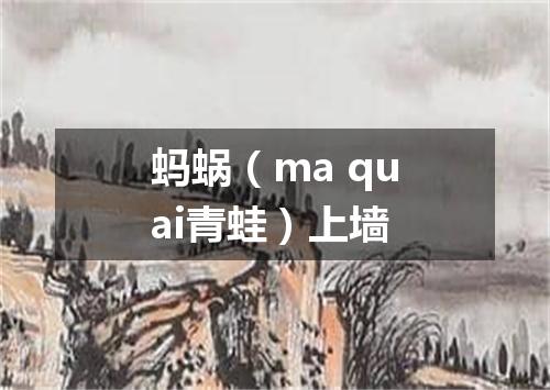 蚂蜗（ma quai青蛙）上墙