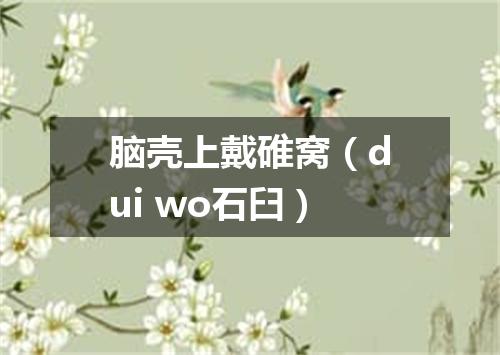 脑壳上戴碓窝（dui wo石臼）