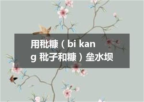 用秕糠（bi kang 秕子和糠）垒水坝