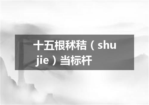 十五根秫秸（shu jie）当标杆