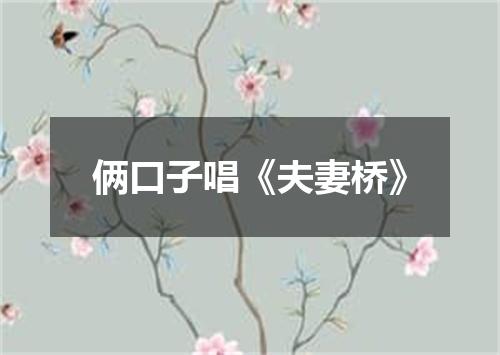 俩口子唱《夫妻桥》