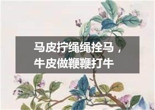 马皮拧绳绳拴马，牛皮做鞭鞭打牛