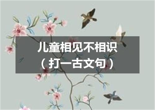 儿童相见不相识（打一古文句）