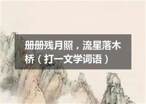 册册残月照，流星落木桥（打一文学词语）