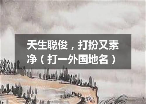 天生聪俊，打扮又素净（打一外国地名）