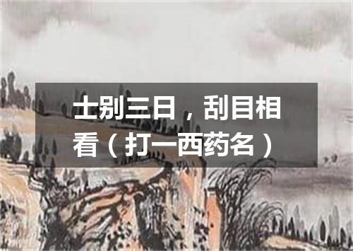 士别三日，刮目相看（打一西药名）