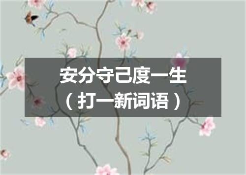 安分守己度一生（打一新词语）