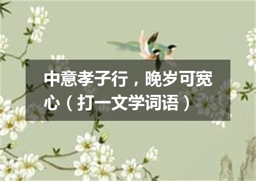 中意孝子行，晚岁可宽心（打一文学词语）