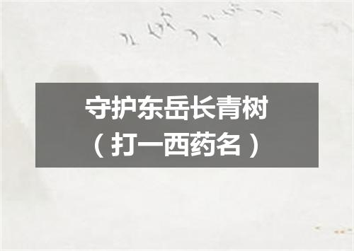 守护东岳长青树（打一西药名）