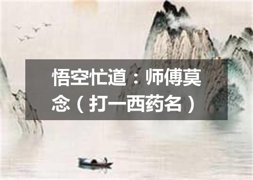 悟空忙道：师傅莫念（打一西药名）