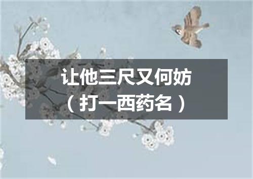 让他三尺又何妨（打一西药名）