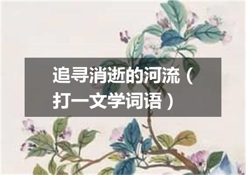 追寻消逝的河流（打一文学词语）