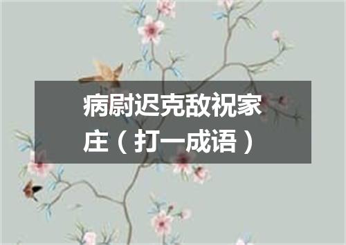 病尉迟克敌祝家庄（打一成语）