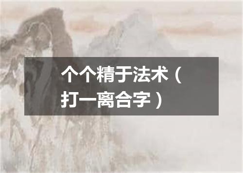 个个精于法术（打一离合字）