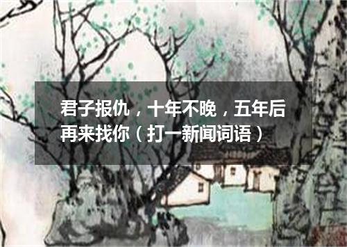 君子报仇，十年不晚，五年后再来找你（打一新闻词语）