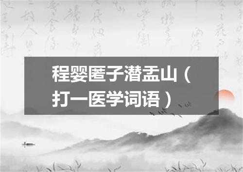 程婴匿子潜盂山（打一医学词语）