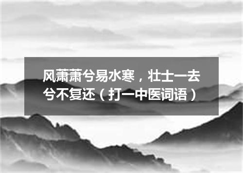 风萧萧兮易水寒，壮士一去兮不复还（打一中医词语）