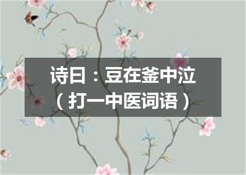 诗曰：豆在釜中泣（打一中医词语）