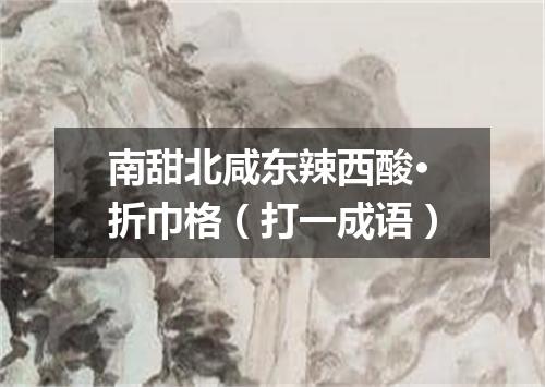 南甜北咸东辣西酸·折巾格（打一成语）