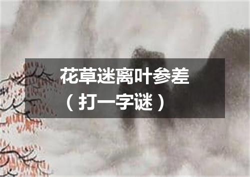 花草迷离叶参差（打一字谜）