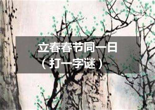 立春春节同一日（打一字谜）